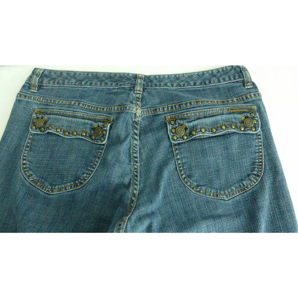Michael Kors Women's Bootcut Jeans Size 16 Rivet Trim Fold Pocket Denim - Picture 3 of 9